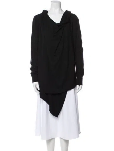 Pre-owned Donna Karan Cashmere Cowl Neck Sweater In Black