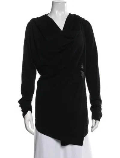 Pre-owned Donna Karan Cashmere Cowl Neck Sweater In Black