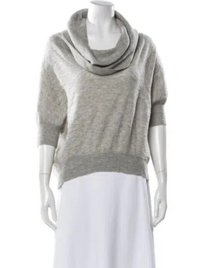 Pre-owned Donna Karan Cashmere Cowl Neck Sweater In Gray