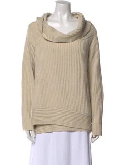 Pre-owned Donna Karan Cashmere Cowl Neck Sweater In Neutral