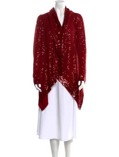Pre-owned Donna Karan Cashmere Cowl Neck Sweater In Red