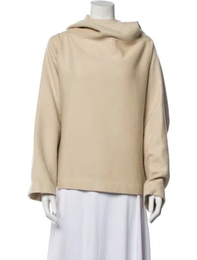 Pre-owned Donna Karan Cashmere Cowl Neck Sweatshirt In Neutrals