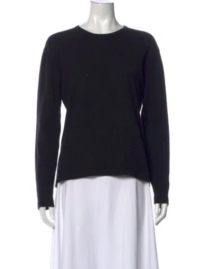 Pre-owned Donna Karan Cashmere Crew Neck Sweater In Black