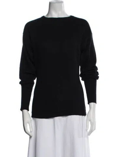 Pre-owned Donna Karan Cashmere Crew Neck Sweater In Black