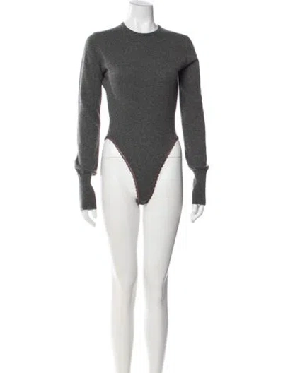 Pre-owned Donna Karan Cashmere Crew Neck Sweater In Gray