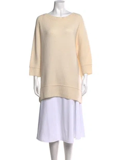 Pre-owned Donna Karan Cashmere Crew Neck Sweater In Neutral