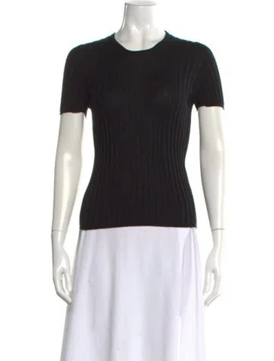 Pre-owned Donna Karan Cashmere Crew Neck T-shirt In Black