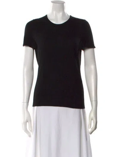 Pre-owned Donna Karan Cashmere Crew Neck T-shirt In Black