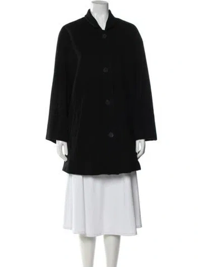 Pre-owned Donna Karan Cashmere Faux Fur Coat In Black
