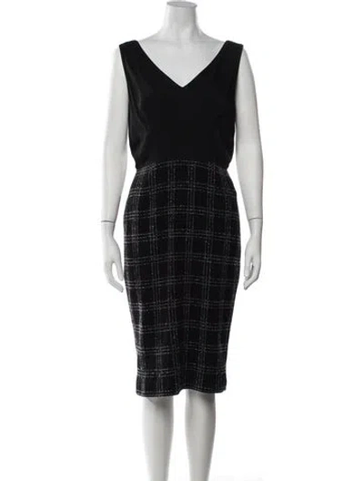 Pre-owned Donna Karan Cashmere Knee-length Dress In Black