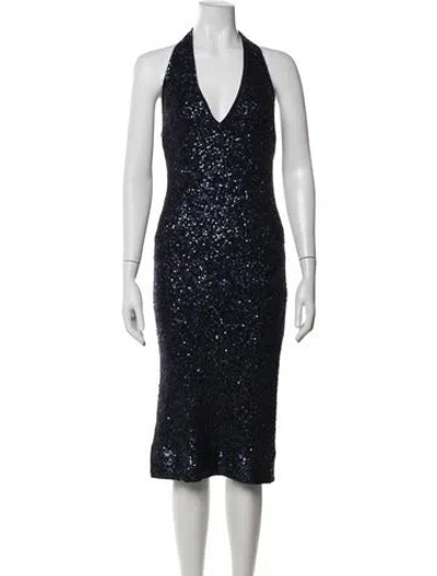 Pre-owned Donna Karan Cashmere Knee-length Dress In Blue
