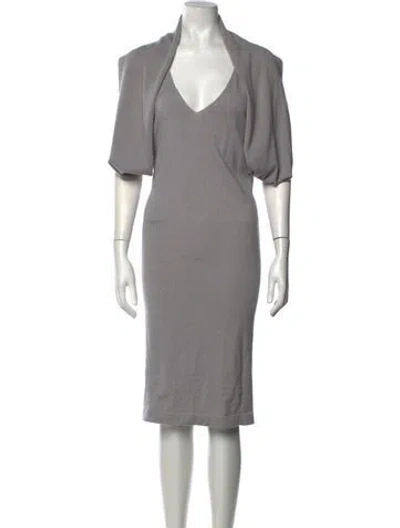 Pre-owned Donna Karan Cashmere Knee-length Dress W/ Tags In Grey
