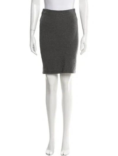 Pre-owned Donna Karan Cashmere Knee-length Skirt In Gray