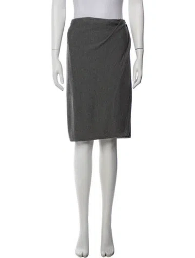 Pre-owned Donna Karan Cashmere Knee-length Skirt In Gray