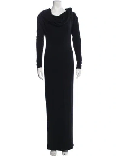 Pre-owned Donna Karan Cashmere Long Dress In Black