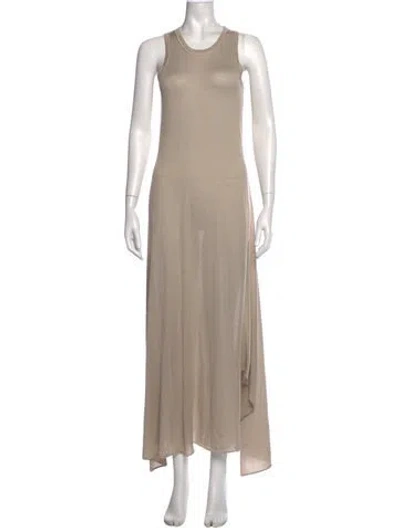 Pre-owned Donna Karan Cashmere Long Dress W/ Tags In Neutrals