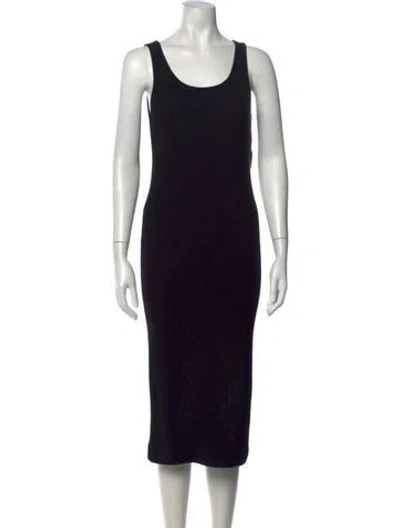 Pre-owned Donna Karan Cashmere Midi Length Dress In Black