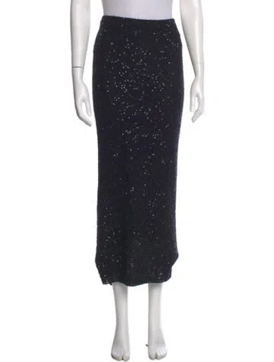 Pre-owned Donna Karan Cashmere Midi Length Skirt In Black