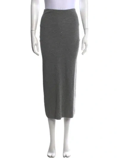 Pre-owned Donna Karan Cashmere Midi Length Skirt In Grey