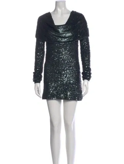 Pre-owned Donna Karan Cashmere Mini Dress In Black