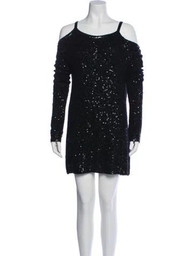 Pre-owned Donna Karan Cashmere Mini Dress In Black