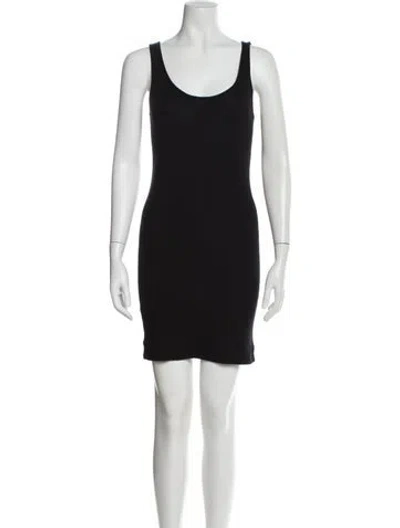 Pre-owned Donna Karan Cashmere Mini Dress In Black