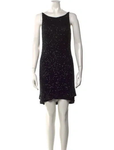 Pre-owned Donna Karan Cashmere Mini Dress In Black