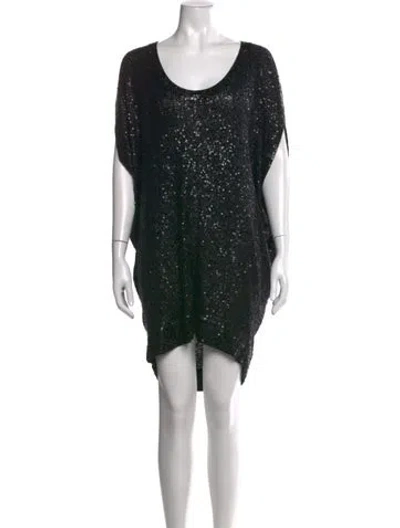 Pre-owned Donna Karan Cashmere Mini Dress In Black