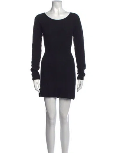 Pre-owned Donna Karan Cashmere Mini Dress In Black