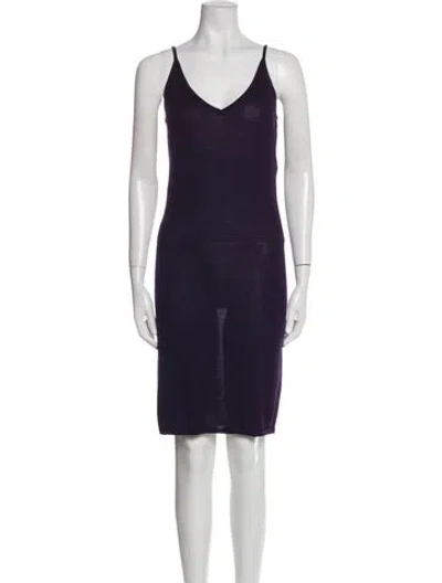 Pre-owned Donna Karan Cashmere Mini Dress In Blue