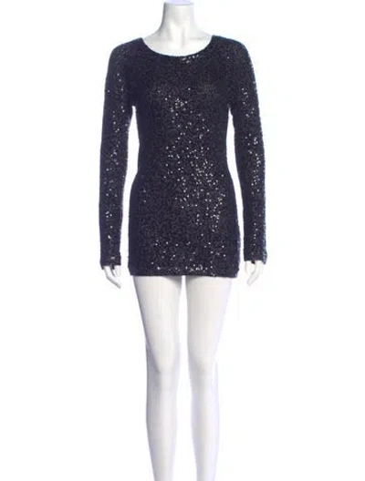 Pre-owned Donna Karan Cashmere Mini Dress In Blue