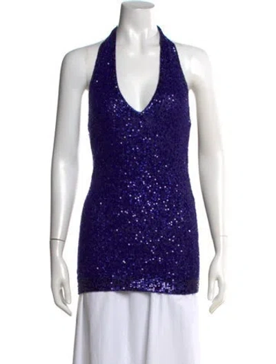 Pre-owned Donna Karan Cashmere Mini Dress In Blue