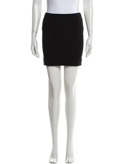 Pre-owned Donna Karan Cashmere Mini Skirt In Black