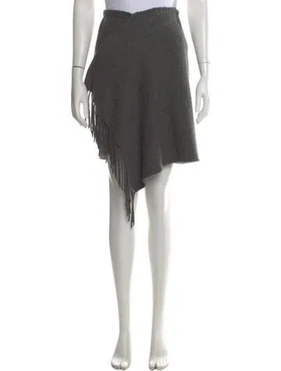 Pre-owned Donna Karan Cashmere Mini Skirt In Gray