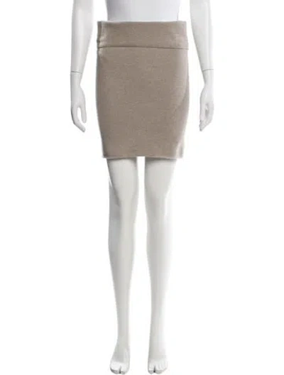 Pre-owned Donna Karan Cashmere Mini Skirt In Neutral