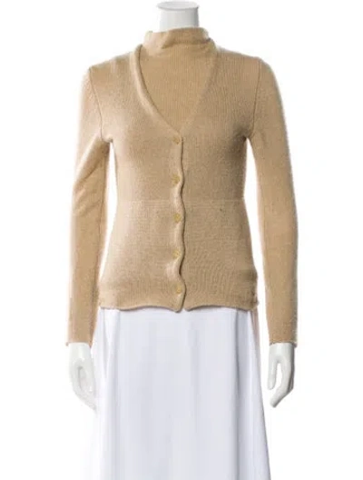 Pre-owned Donna Karan Cashmere Mock Neck Sweater In Blue