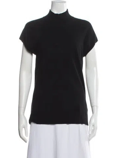 Pre-owned Donna Karan Cashmere Mock Neck Sweater In Gray