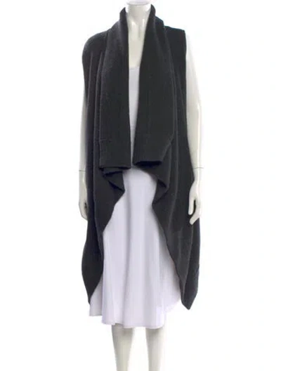Pre-owned Donna Karan Cashmere Open Front Sweater In Black