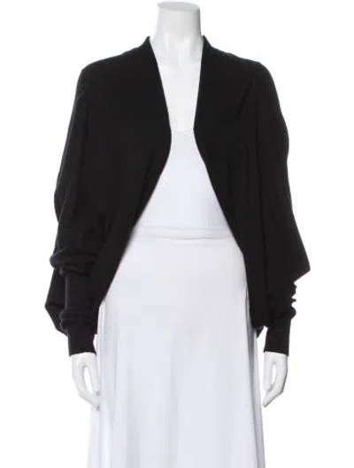 Pre-owned Donna Karan Cashmere Open Front Sweater In Black