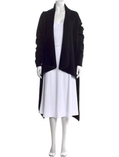Pre-owned Donna Karan Cashmere Open Front Sweater In Black