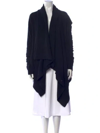 Pre-owned Donna Karan Cashmere Open Front Sweater In Black