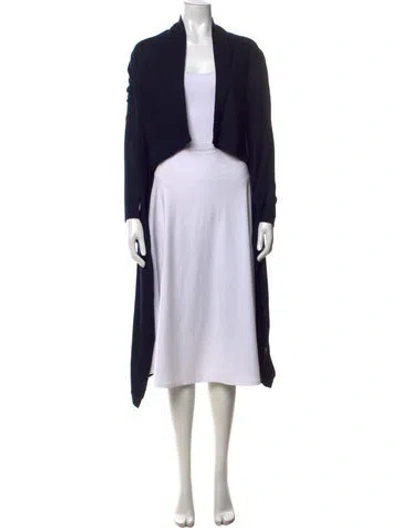 Pre-owned Donna Karan Cashmere Open Front Sweater In Blue
