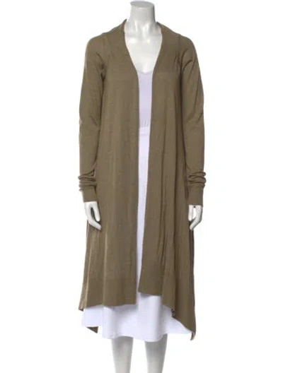 Pre-owned Donna Karan Cashmere Open Front Sweater In Brown