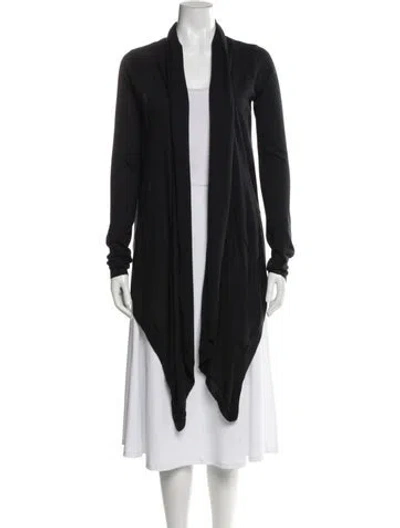 Pre-owned Donna Karan Cashmere Open Front Sweater In Gray