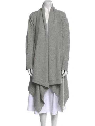 Pre-owned Donna Karan Cashmere Open Front Sweater In Gray