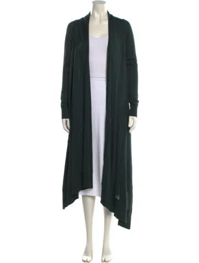 Pre-owned Donna Karan Cashmere Open Front Sweater In Green