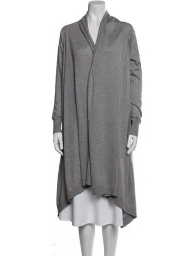 Pre-owned Donna Karan Cashmere Open Front Sweater In Grey