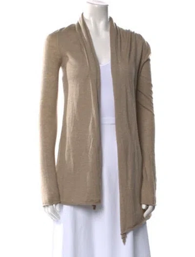 Pre-owned Donna Karan Cashmere Open Front Sweater In Neutral