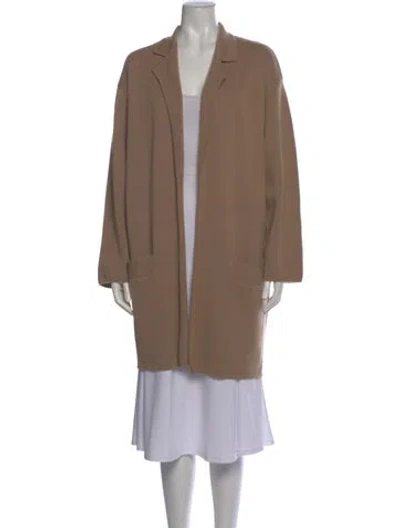 Pre-owned Donna Karan Cashmere Open Front Sweater In Neutral