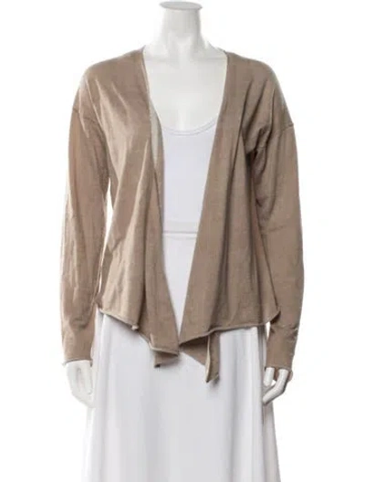 Pre-owned Donna Karan Cashmere Open Front Sweater In Neutral